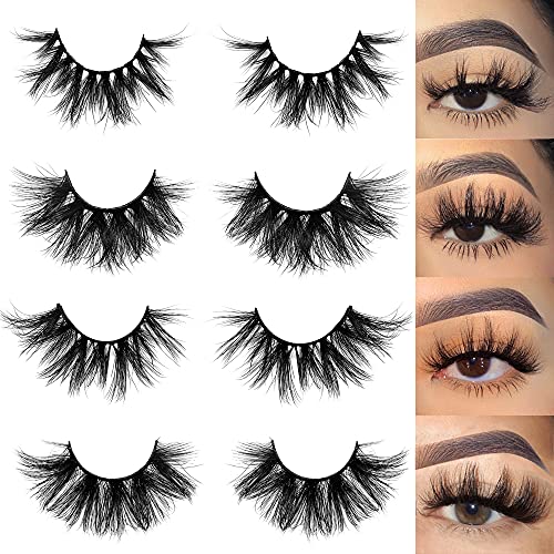 Mikiwi 3D Mink Lashes, 20-22mm Mink Lashes, Real Mink Eyelashes, Dramatic Eyelashes, Mink Lashes Strip, 5D Mink Lashes, Wholesale Mink lashes, Pack-4