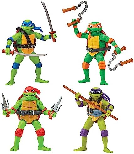 Teenage Mutant Ninja Turtles: Mutant Mayhem Basic Figure Turtle 4-Pack Bundle by Playmates Toys
