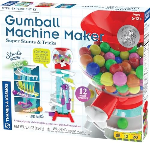 Thames & Kosmos Gumball Machine Maker Lab - Build Machines with Physics & Engineering Lessons | 12 Experiments | Make Your Own Gumball Machines | Includes Gumballs | Award Winner