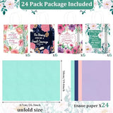 24 Pcs Religious Gift Bags Bible Gift Paper Bags with 24 Tissues Bible Verse Paper Bags with Handles Inspirational Flower Christian Gift Bags for Girls Birthday Wedding Party Baptism Spring Favors