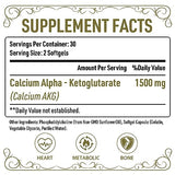 Liposomal Calcium AKG Supplement 1500 MG (Alpha-Ketoglutaric Acid), High Absorption, More Effective Than AAKG, Ca AKG for Longevity, Age Defense, Cellular Energy, Metabolic Function, 600 Softgels