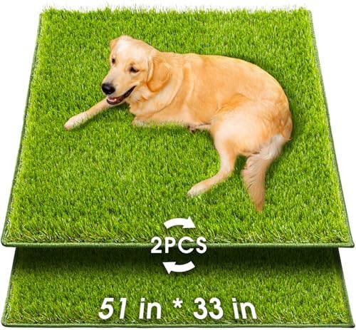 Hompet Artificial Grass for Dogs, 51"x33", Professional Dog Grass Mat, Easy to Clean with Drainage Holes, Potty Training Pad and Replacement Fake Grass Turf, Outdoor Rug Patio Lawn Decoration