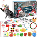 2024 Cat Advent Calendar 2024 Christmas Countdown Calendar for Kitten Toys 24 PCS Cat Feather Teaser and Ball Bells 24 Days Xmas Countdown Gifts for Kitten for Cat Lovers