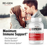 Re+Gen Nutrition HERPRESCUE Outbreak Support Supplement, Cold Sore Care for Adults, Natural Capsules w/Zinc, Vitamin C, & L lysine Amino Acid for Immune Health, 120 Capsules