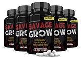 (5 Pack) Savage Grow 742MG All Natural Advanced Men's Health Formula 300 Capsules