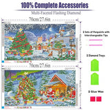 OFRKE 2 Pack 5D Diamond Art Painting,Large Christmas Diamond Painting Kits for Adults,DIY Full Drill Crystal Rhinestone Art and Craft,Gem Art Christmas Tree Painting with Diamond Home Wall(28X16inch)