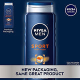 NIVEA MEN Sport Body Wash with Revitalizing Minerals, 16.9 Fl Oz Bottle Pack of 3