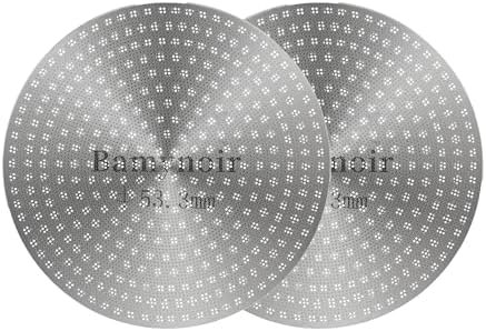 2packs Espresso Puck Screen,53.3mm Puck Screen Compatible With Breville Portafilter 54mm,Mesh Plate For Espresso Coffee Filter Basket,0.65mm Thickness,150μm,Stainless Steel (2 Packs 53.3mm)