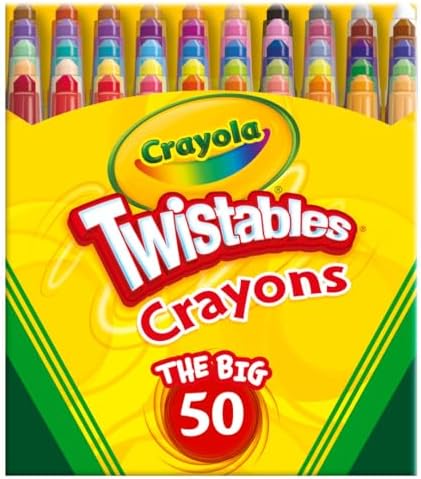 Crayola Mini Twistables Crayons (50ct), Crayons for Kids, Arts & Crafts Supplies, Toddler Crayons for Coloring Books, Gifts for Kids