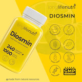 Diosmin 1000mg Advanced Formula - 240 Capsules for Circulatory Health Support, 4-Month Supply, Non-GMO, Made in USA - Daily Wellness Supplement