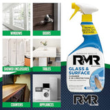 RMR - 2-in-1 Glass and Surface Cleaner Plus Repellent, Streak-Free Multi-Surface Treatment, Cleans & Repels Water Spots, Soil, & Stains, 32-Fluid Ounce Spray Bottle