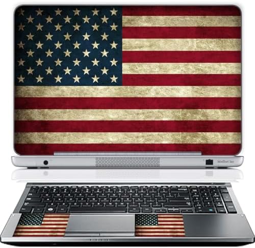 Meffort Inc 11.6 12 Inch Laptop Notebook Skin Sticker Cover Art Decal (Included 2 Wrist pad) - USA Flag