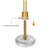 MEANLIN MEASURE 1/2" NPT Bimetal Thermometer for Hot Water, Boilers and Pipes, 3" Dial, 4" Lead-Free Brass Stem, Temperature Range 0-250°F/-20-120°C, Accuracy 2%, Center Back Mount