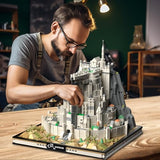 Ideas Castle Architecture Mini Building Minas Tirith Set with Light, Not Compatible with Lego,Lord of Block the rings Set for Adult Film Fans,STEM Christmas Birthday Gift Toy for Boy Kids 8-14 1680PCS