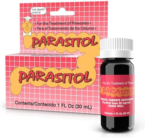 Parasitol Pinworm Dewormer for Humans, 1 fl oz (1 Pack) – Pyrantel Pamoate Medicine for Effective Deworming Treatment in Adults