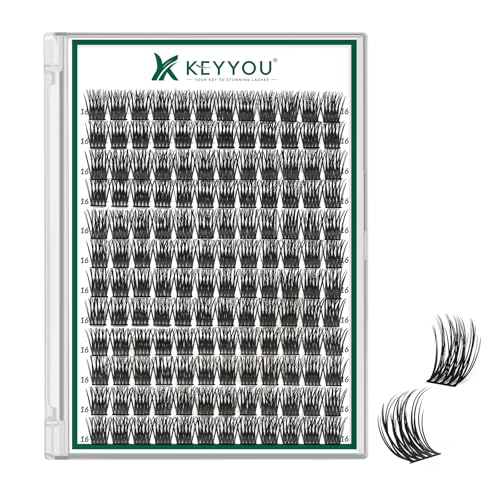 Air Touch Cluster Lashes 144pcs Individual D Curl 10mm Super Lightweight Soft Wispy Comfortable Easy DIY at Home(Air03-D-16mm)