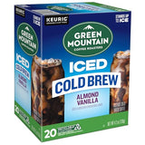 Green Mountain Coffee Roasters Almond Vanilla Iced Cold Brew Coffee, Single Serve Keurig K-Cup Pods, 20-Count Box