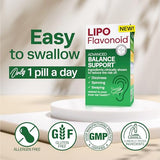 Lipo-Flavonoid Balance Support, Helps Reduce The Risk of Vertigo Like Symptoms, Dizziness, Spinning and Swaying Related to Poor Inner Ear Health (30ct)