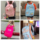 ROSLILY Personalized Backpacks for Girls Back To School Backpack Kids Custom Backpack With Name Patch Nylon School Backpack Gifts for Boys Toddles Students Birthday Christmas