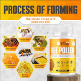 HONEYBEEZONE%100 Natural Raw Bee Pollen Granules in Capsules, Superfood, Vitamin B, Antioxidants, Minerals, Enzymes, Proteins, Amino acids, 500mg 60 Veggie Capsules, Keto Friendly Gluten-Free, Non-GMO