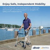 Drive Medical 10226-1 Trigger Release Folding Walker, Brushed Steel