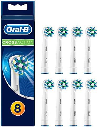 Oral-B CrossAction Toothbrush Head, Pack of 8 Counts