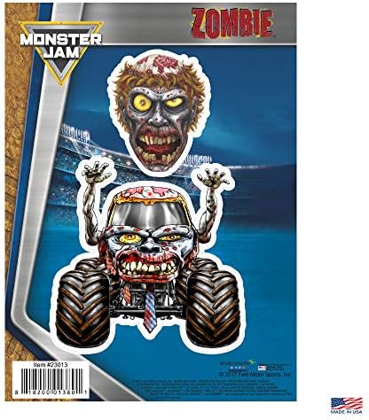 Decalcomania Monster Jam Zombie Monster Truck Decals - Set of 2 Vinyl Stickers