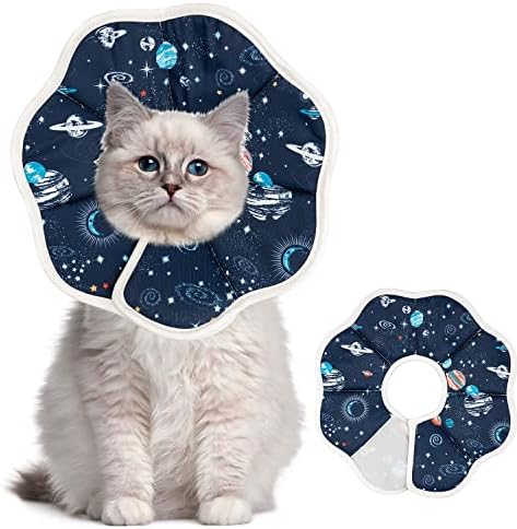 Depets Cat Cone Collar Soft, Adjustable Lightweight Cat Recovery Collar to Stop Licking, Waterproof E Collar for Cats Puppies Rabbits, Pet Cone for Small Animal After Surgery Grooming, Neck Girth 7 IN