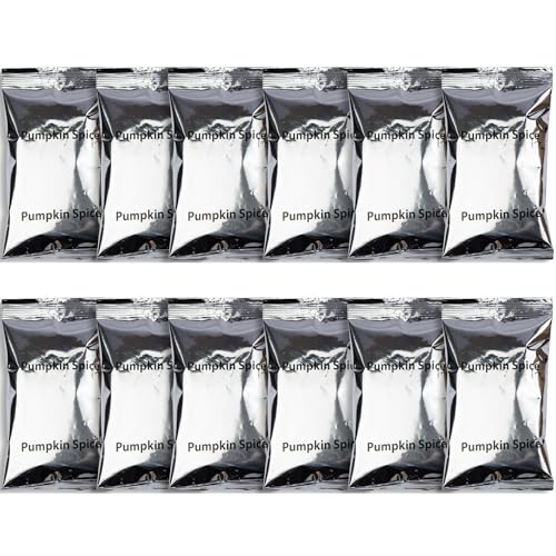 Sarasota Coffee Ground Packets | Gourmet Flavored Medium Roast Grounds Packs | Pumpkin Spice Latte | Low Acid Mold Free Bulk Individual Single Pot Pouches for 12 Cup Coffee Maker | 2 oz Bags, 12 Count
