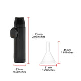 VOVCIG Snuff Bottle 2Pack,Portable Sniff Bullet,Snuff Bullet,With funnel(5.3 * 1.5cm,Black)