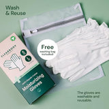 Clearbody Organics Large White Organic Cotton Gloves 5 Pairs (10 Pcs) – 100% Organic Cotton Gloves for Dry Hands –Reusable Moisturizing Gloves for Cracked Hands Repair