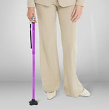 BeneCane Walking Cane for Women Folding Cane for Men with Two Led Lights Quad Cane with Stable Base Lightweight and Adjustable Walking Stick