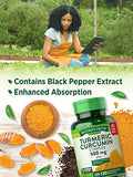 Turmeric Curcumin with Black Pepper Extract | 500mg | 120 Capsules | Non-GMO & Gluten Free Complex Supplement | by Nature's Truth