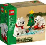 LEGO Wintertime Polar Bears 40571 Christmas Décor Building Kit, Polar Bear Gift, Great Stocking Stuffer for Kids, Features a Christmas Tree Toy and Two Polar Bear Toys