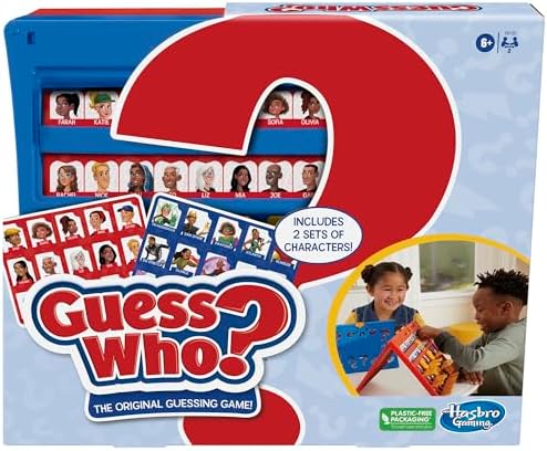 Hasbro Gaming Guess Who? Original,Easy to Load Frame,Double-Sided Character Sheet,2 Player Board Games for Kids,Guessing Games for Families,Ages 6 and Up