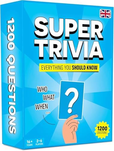 Super Trivia Games for Adults with 1200 Questions - Fun Board Game with Trivia Cards - Trivia Game for Family with Teens and Adults - Fun Party Games for Teenage Boy Gifts