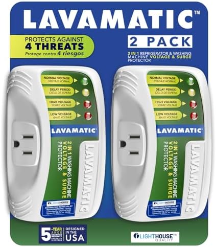 WS-10521 Electronic Voltage & Surge Protector for Front and Top Load Washers - Protect Your Washing Machine Against High and Low Voltage, Brownouts and Spikes ((2) Pieces)