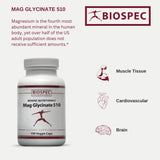 Mag Glycinate 510 – Highly Bioavailable Form of Magnesium – Supports Energy, Muscles, and Cardiovascular Health.*