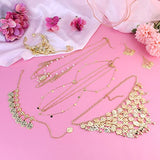 Besteel 6 Pcs Belly Dance Jewelry Set for Women Gold Sequins Head Chains Vintage Coins Veil Necklace Boho Earrings Bracelets Anklet Indian Style Body Dance Play Accessories Halloween Carnival Cosplay