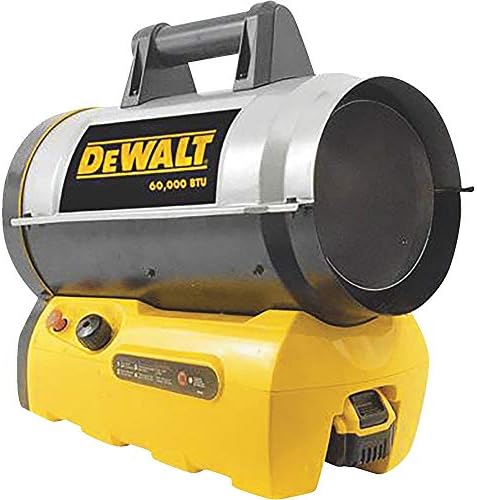 DeWalt 68,000 BTU 20 Volt Battery Start Portable Cordless Propane Space Heater with Quiet Barrel Forced Air Design for Job Site and Workshop