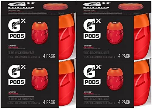 Gatorade Gx Hydration System, Non-Slip Gx Squeeze Bottles Or Gx Sports Drink Concentrate Pods, 4 Count (Pack of 4)