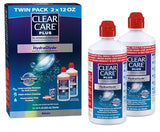 Clear Care Plus Cleaning Solution with Lens Case, Twin Pack, Multi, 12 Oz, Pack of 2, Packaging may vary