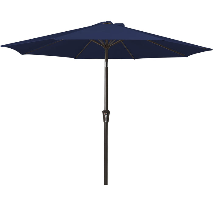 MEWAY 9ft Patio Umbrella Outdoor Table Umbrellas with Push Button Tilt and Crank, Market Umbrella 8 Sturdy Ribs for Deck, Garden, Pool and Backyard, Navy