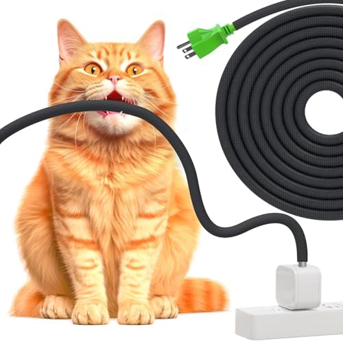 Flexible Cord Protector, 25ft 3/10 Inch, Pet Resistant Cable Sleeve, Organizer for USB, Audio & Video Cords