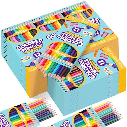 480 Count Colored Pencils Bulk, 40 Packs Colored Pencils for Kids 12 Colors, Pre-sharpened Coloring Pencils for Adults, Bulk School Supplies for Teachers, Back to School Supplies, Classroom Prizes
