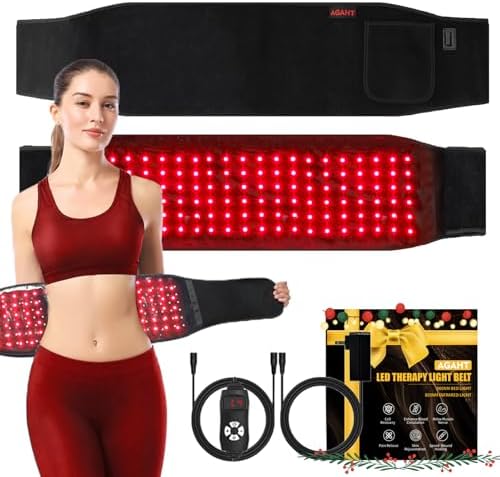 Red Light Therapy for Body, Up to 18 Watts 120-Bead Wearable Near Red Infrared Light Therapy Wrap Belt, 660nm & 850nm, Auto Timer, Ideal for Shoulder Waist Back Body