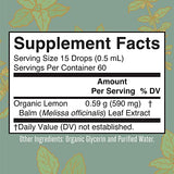 MaryRuth Organics Lemon Balm Leaf | Vegan | Non-GMO | 1 Fl Oz