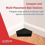 Mouse Bait Station with Keys - Child and Pet Safe Tamper Resistant Corner Unit Mini Rodent Trap Bait Stations - Heavy Duty and Reusable for Home, Indoor Outdoor Use (12 Pack, 3 Key - Black)