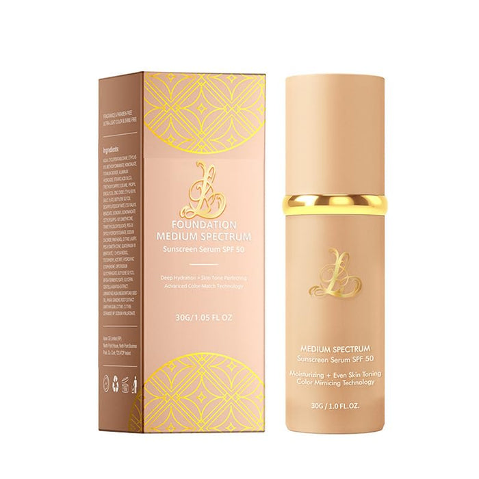 Biological Match 4-in-1 Foundation - Light/Medium Spectrum, Mature Skin Color Changed, Protect from Sun SPF 50+ Concealers Waterproof (Medium, 1 Ounce)