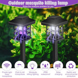 Qualirey Solar Bug Zapper Outdoor 2 in 1 Solar Mosquito Fly Killer Waterproof LED Insect Zapper and Lighting Mosquito Repellent Lamp for Outdoor Garden Patio Yard Lawn (White and Purple Light)